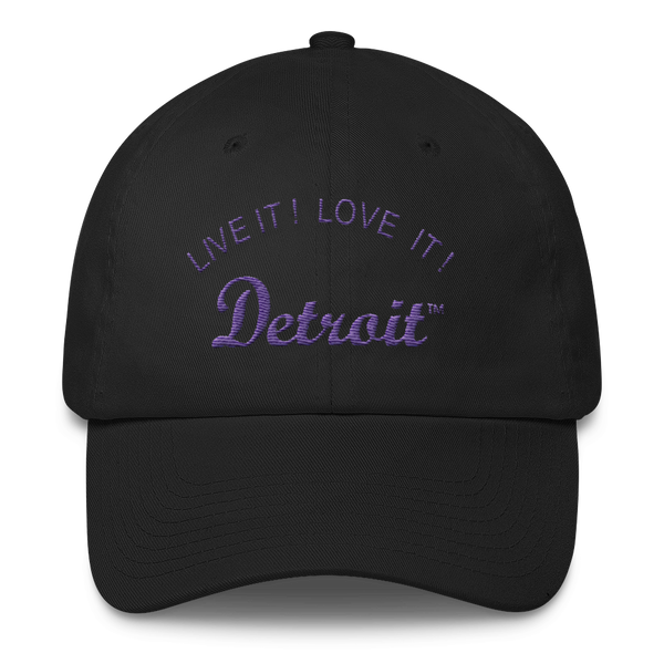 LIVE IT LOVE IT Detroit Bayside Cotton Cap in purple letters