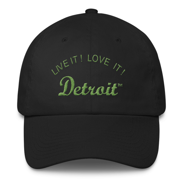 LIVE IT LOVE IT Detroit Bayside Cotton Cap in kiwi green letters
