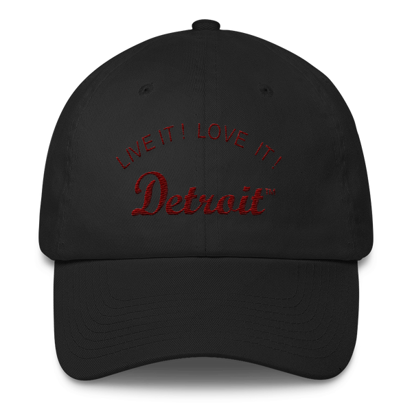 LIVE IT LOVE IT Detroit Bayside Cotton Cap in maroon letters