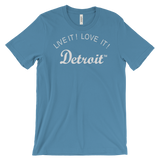 LIVE IT LOVE IT Detroit Unisex Tee with white letters