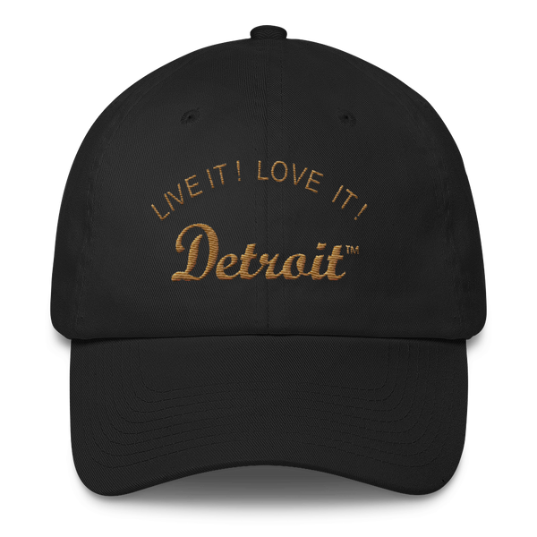 LIVE IT LOVE IT Detroit Bayside Cotton Cap in old gold letters