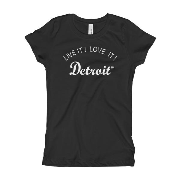 LIVE IT LOVE IT Detroit Youth Girls T-Shirt with white letters