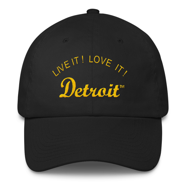 LIVE IT LOVE IT Detroit Bayside Cotton Cap in gold letters