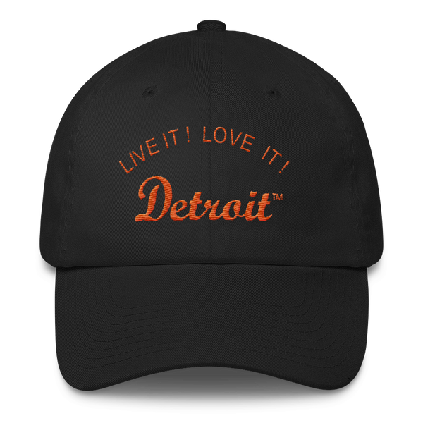 LIVE IT LOVE IT Detroit Bayside Cotton Cap in orange letters