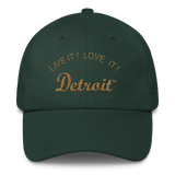LIVE IT LOVE IT Detroit Bayside Cotton Cap in old gold letters