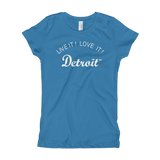 LIVE IT LOVE IT Detroit Youth Girls T-Shirt with white letters