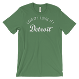 LIVE IT LOVE IT Detroit Unisex Tee with white letters