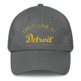 LIVE IT LOVE IT Detroit Bayside Cotton Cap in gold letters