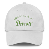 LIVE IT LOVE IT Detroit Bayside Cotton Cap in kiwi green letters